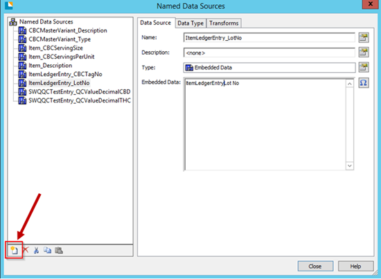 Add Named Data Sources to a BarTender Label Template