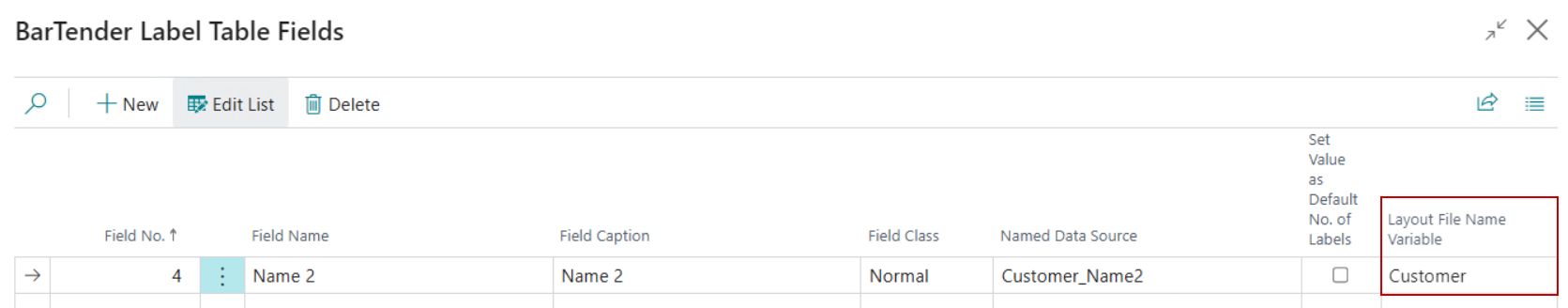 Layout File Name Variable