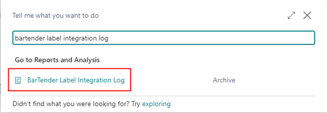 BarTender Label Integration Log