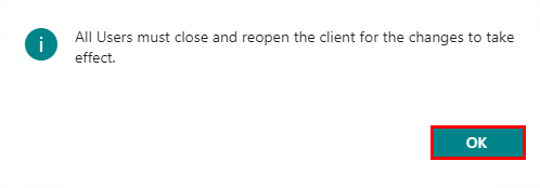Close and Reopen the Client message