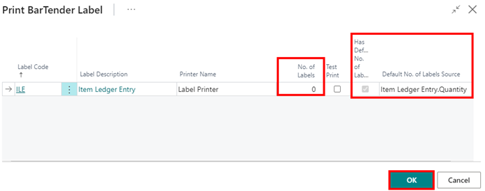 Print Labels from Business Central